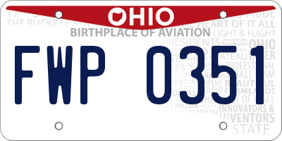 OH license plate FWP0351