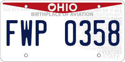 OH license plate FWP0358