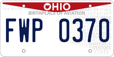 OH license plate FWP0370