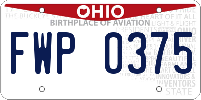 OH license plate FWP0375
