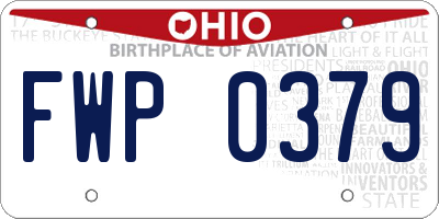 OH license plate FWP0379