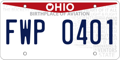 OH license plate FWP0401