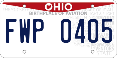 OH license plate FWP0405