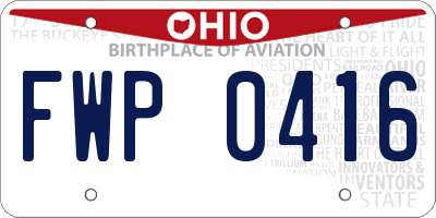 OH license plate FWP0416