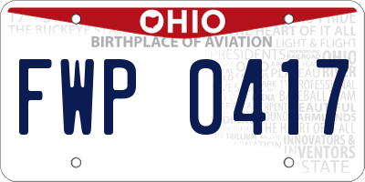 OH license plate FWP0417