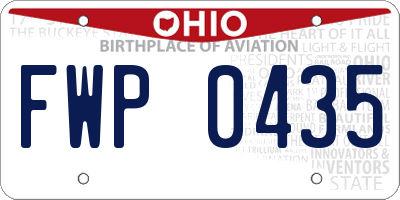 OH license plate FWP0435