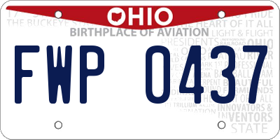 OH license plate FWP0437