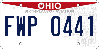 OH license plate FWP0441