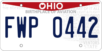 OH license plate FWP0442