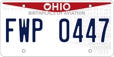 OH license plate FWP0447