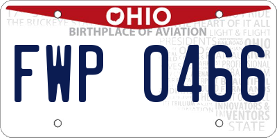 OH license plate FWP0466