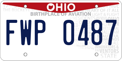 OH license plate FWP0487