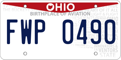 OH license plate FWP0490