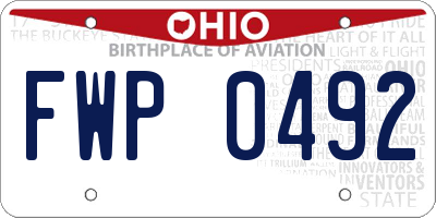 OH license plate FWP0492