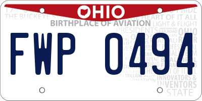 OH license plate FWP0494
