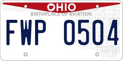 OH license plate FWP0504