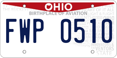 OH license plate FWP0510