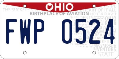 OH license plate FWP0524