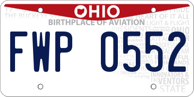 OH license plate FWP0552