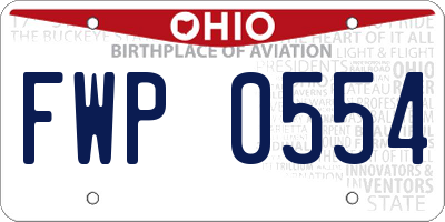 OH license plate FWP0554