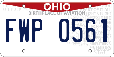 OH license plate FWP0561