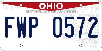 OH license plate FWP0572