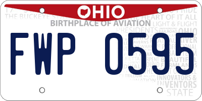 OH license plate FWP0595