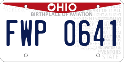 OH license plate FWP0641