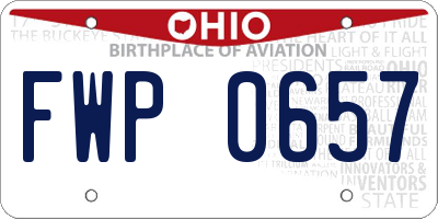 OH license plate FWP0657