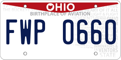 OH license plate FWP0660