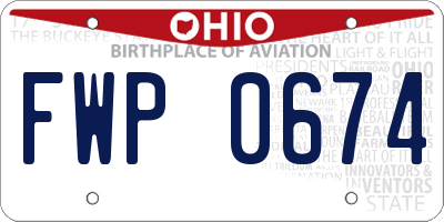 OH license plate FWP0674