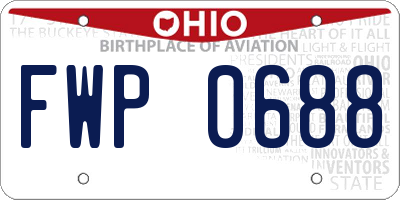 OH license plate FWP0688