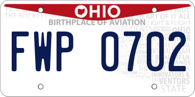 OH license plate FWP0702