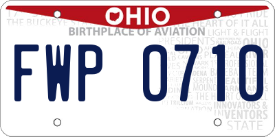 OH license plate FWP0710