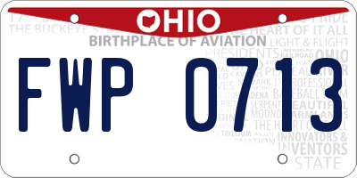 OH license plate FWP0713