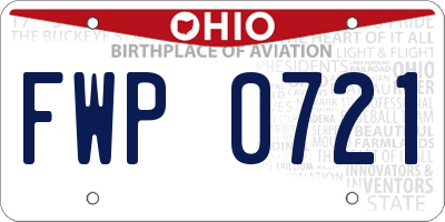 OH license plate FWP0721