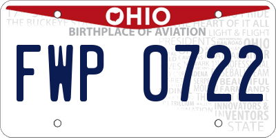 OH license plate FWP0722