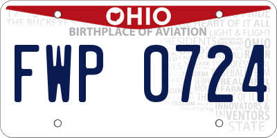OH license plate FWP0724