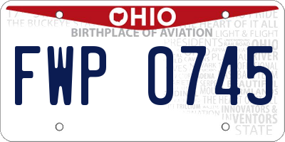 OH license plate FWP0745
