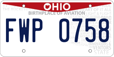 OH license plate FWP0758
