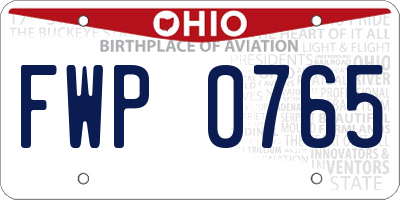 OH license plate FWP0765