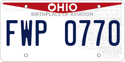 OH license plate FWP0770
