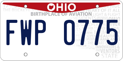 OH license plate FWP0775