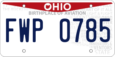 OH license plate FWP0785
