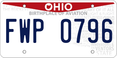 OH license plate FWP0796