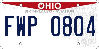 OH license plate FWP0804