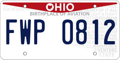 OH license plate FWP0812