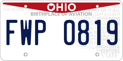 OH license plate FWP0819