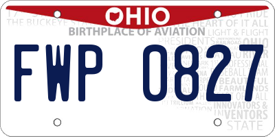 OH license plate FWP0827