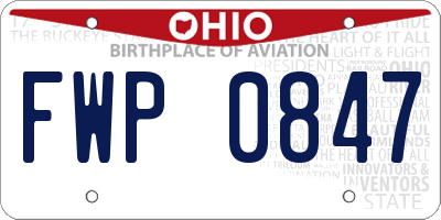 OH license plate FWP0847